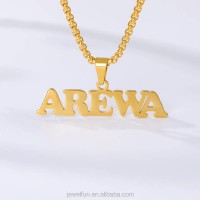 Gold Beaded Chain Custom Name Necklaces Pendants For Women Men Charm Nameplate Personalized Jewelry Gifts Stainless Steel 1 Pcs