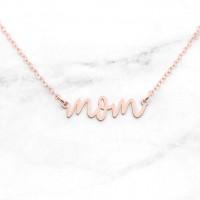 Stainless Steel Personalized Mom Gift Jewelry Name Word Nameplate Gold Mom Necklace Mama Necklace